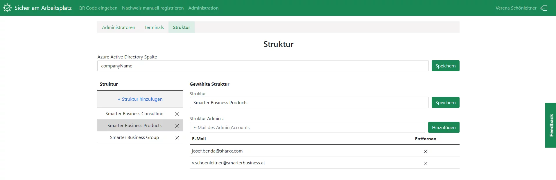 3G Konzern mehrere Standorte: Konfiguration