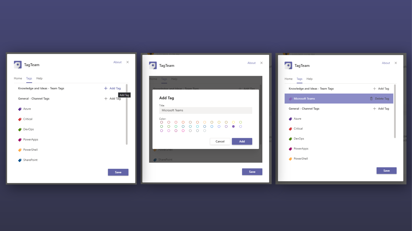 Add and manage tags in TagTeam