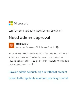 3G Selbstregistrierungsportal: App Berechtigungen - Administrator erforderlich