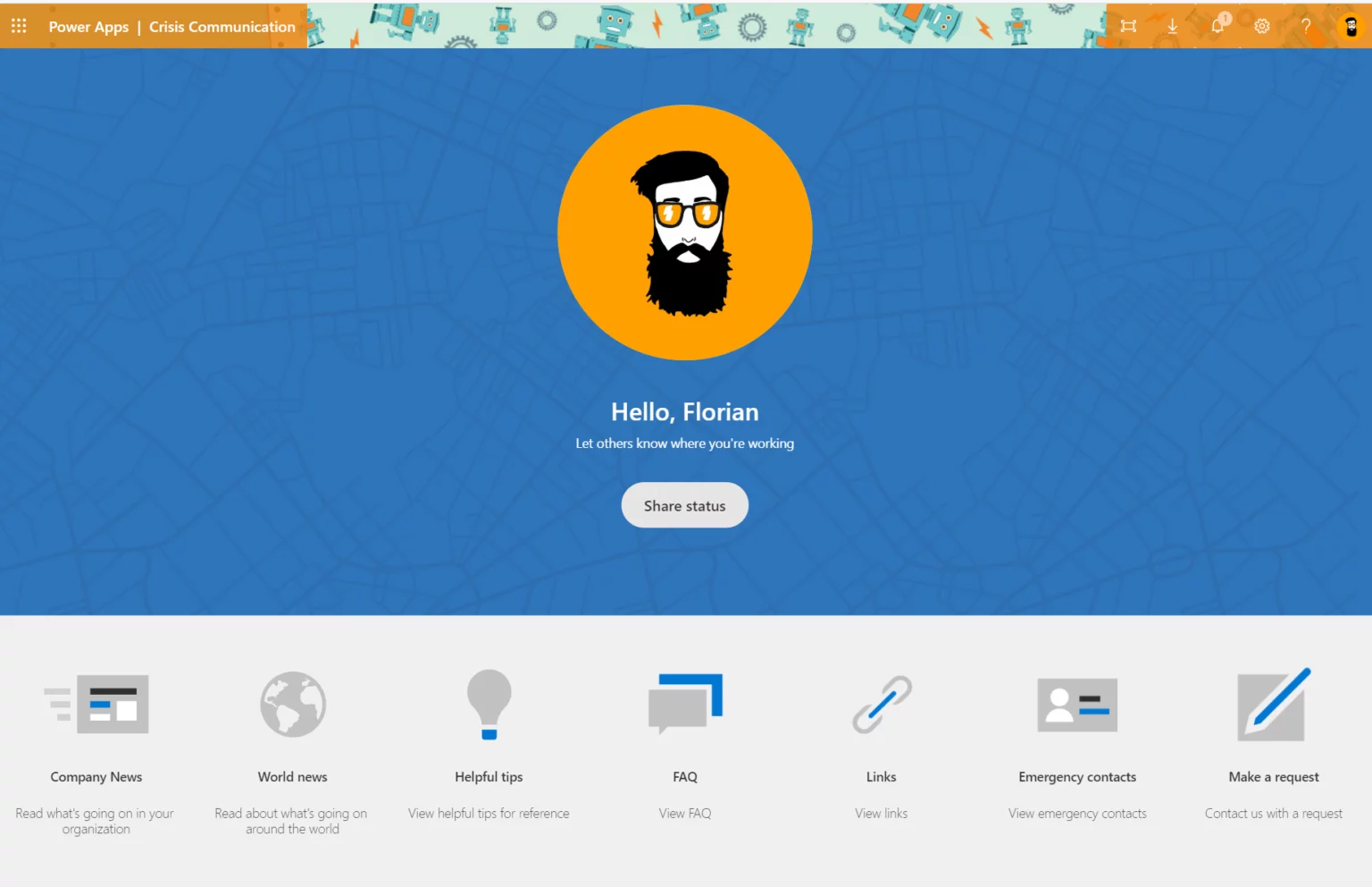 Coronavirus Power App Kommunikation