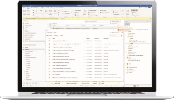 Laptop running the Office 2 SharePoint add-in