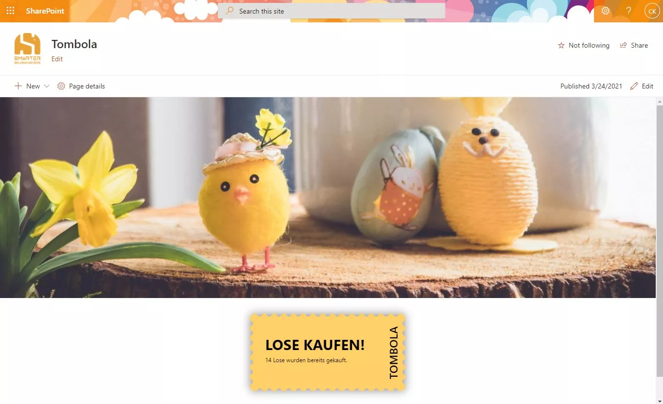 Run an Easter raffle in SharePoint