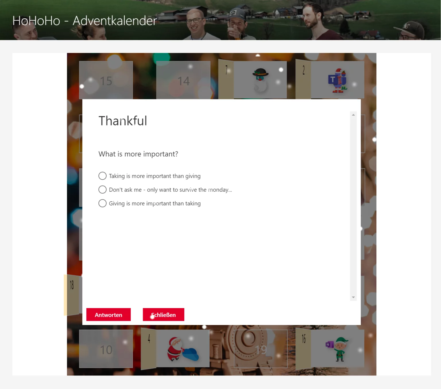 SharePoint Adventkalender für unsere Zukunft