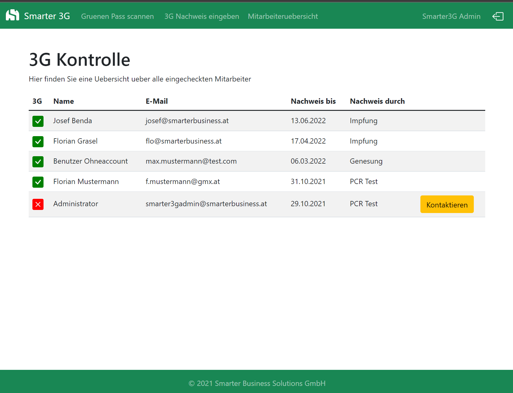3G Regel am Arbeitsplatz - Software für den Nachweis für Unternehmen