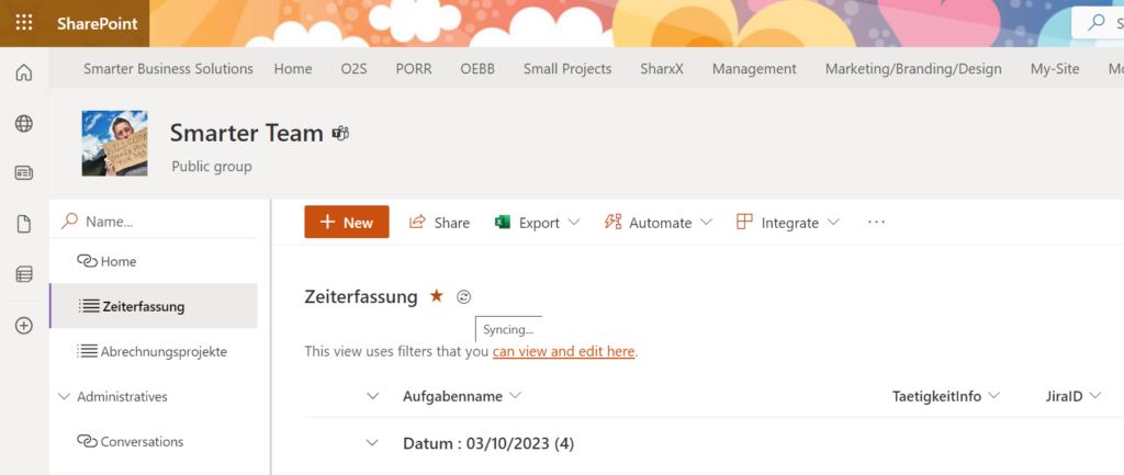 Microsoft SharePoint syncing…