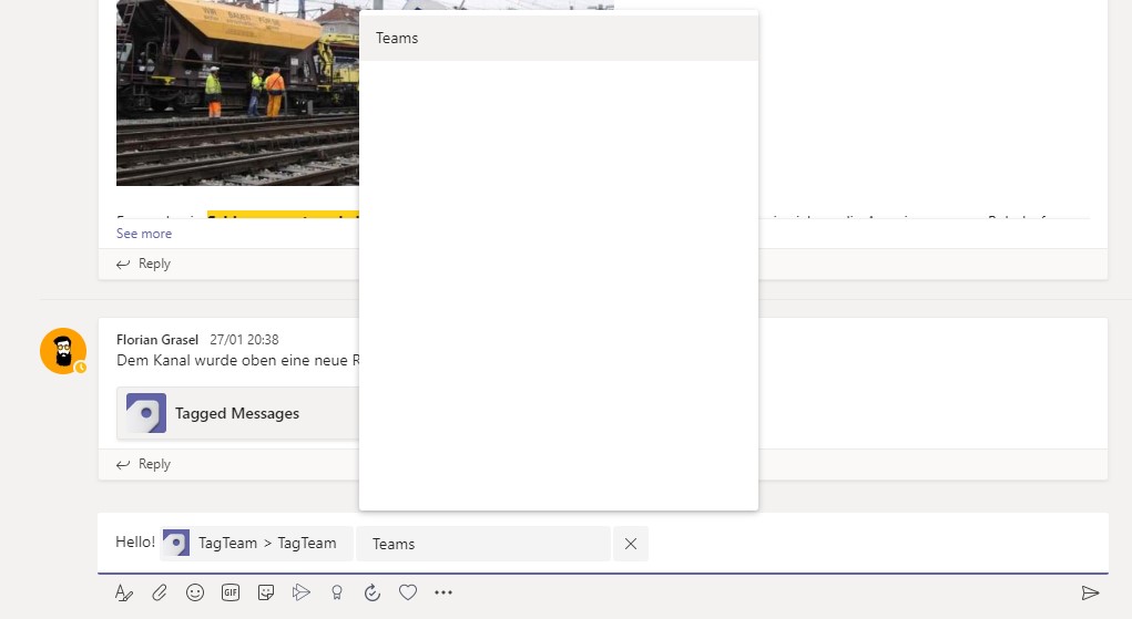 Mention the TagTeam bot