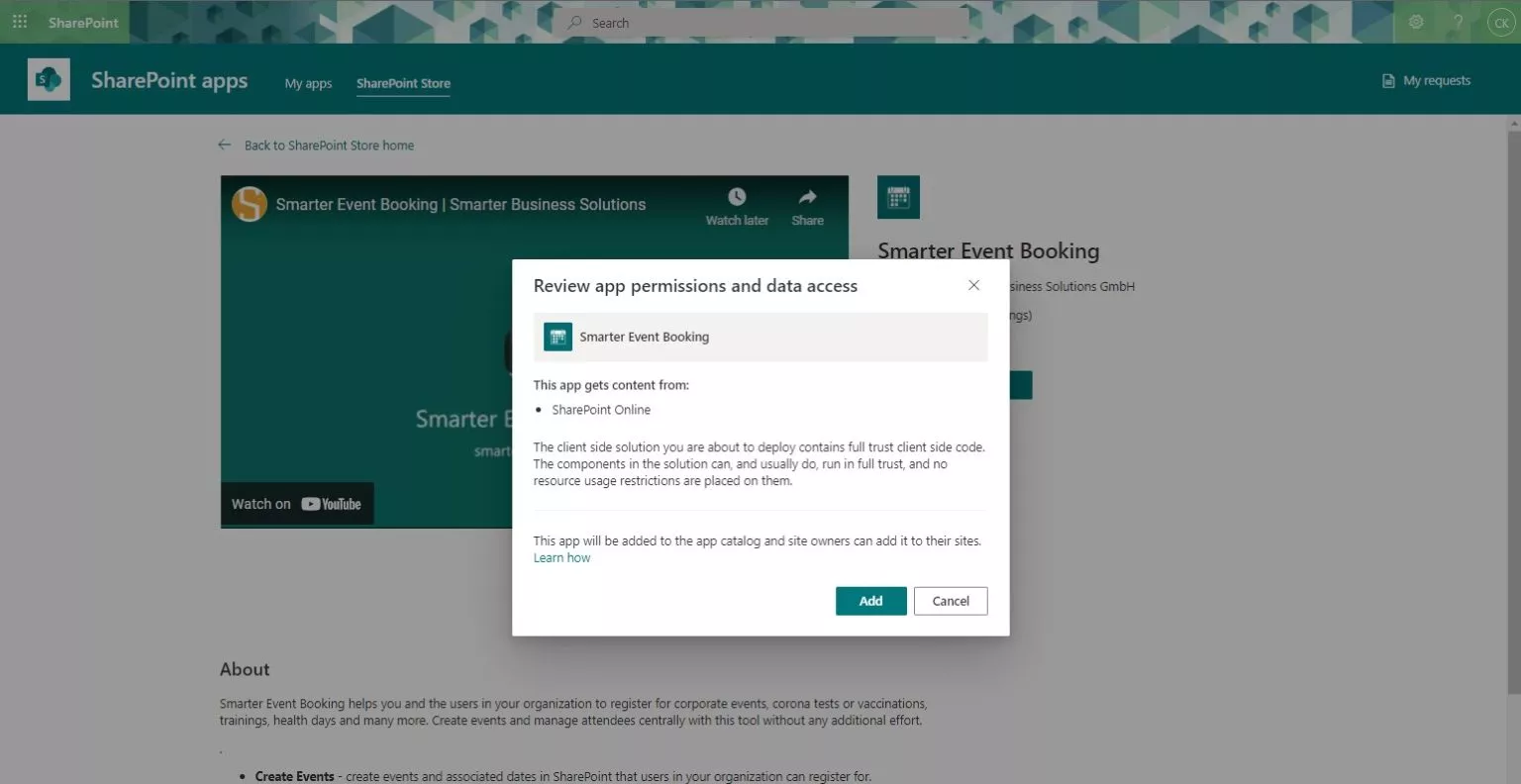 Request apps from the SharePoint Store β information about app permissions and data access when installing from the SharePoint Store