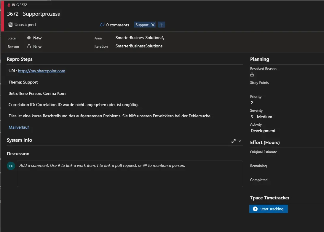 Azure DevOps Workitems automatisch aus O365-Mails