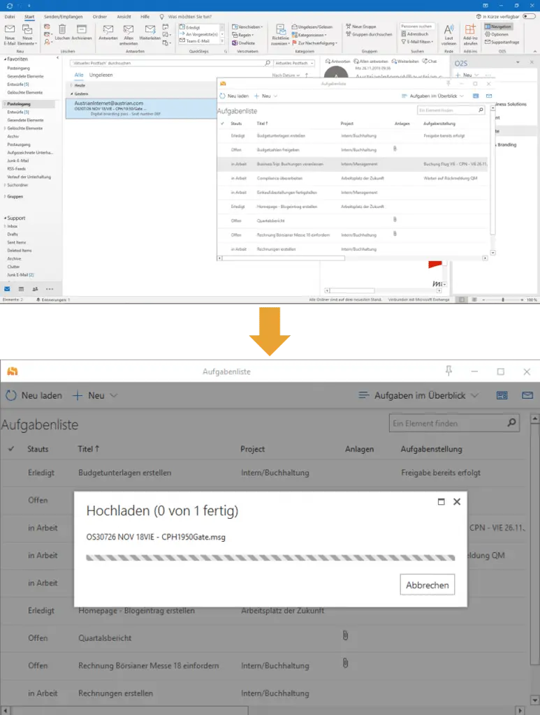 Outlook-Anhänge via Drag & Drop in SharePoint