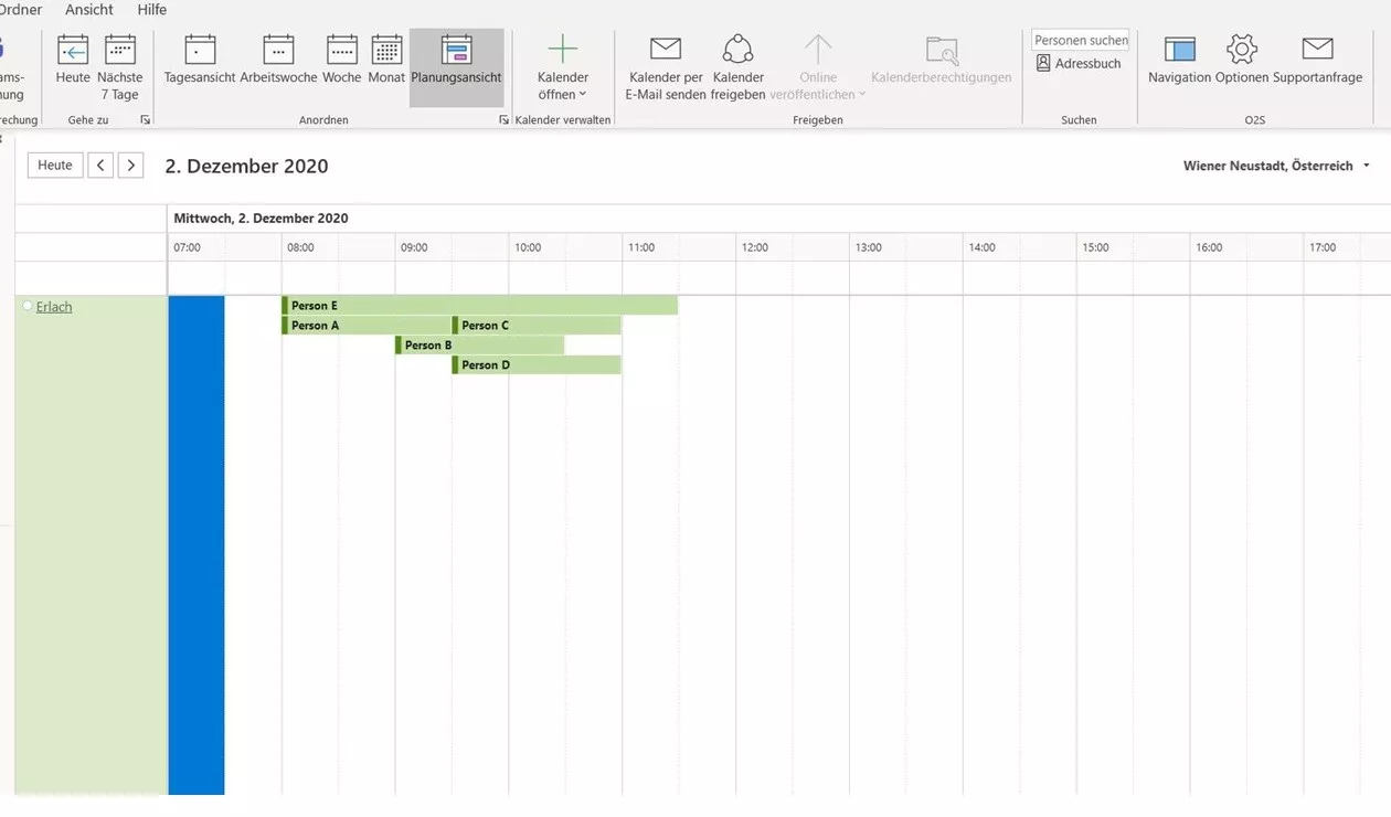 Visitor registration: Overview of all guests — visit times