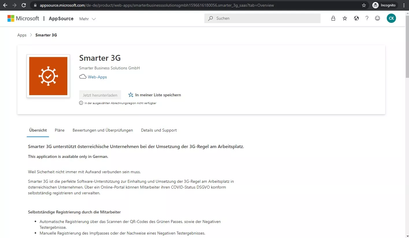Buying licenses in AppSource – Make sure the billing country is set correctly, otherwise the Download button is disabled.