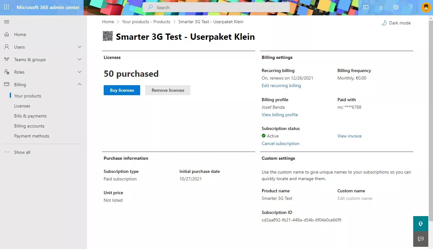 Buying licenses in AppSource – License management in Microsoft 365