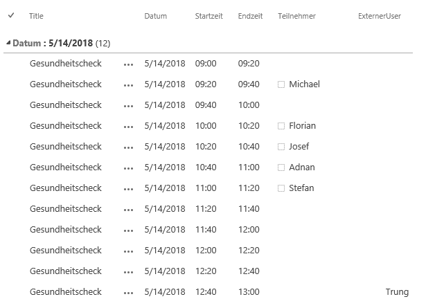 Plan an event with SharePoint – SharePoint list view for event registrations