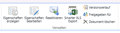 ShaerPoint eigener Ribbon Button Excel Export