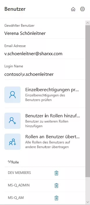 SharePoint-Benutzerverwaltung: Benutzer-Tab