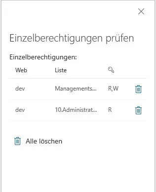 SharePoint-Benutzerverwaltung: Einzelberechtigungen