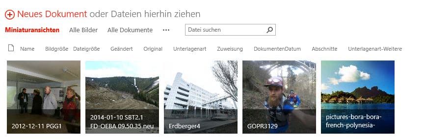 SharePoint Bildbibliothek optimierte Bildgröße