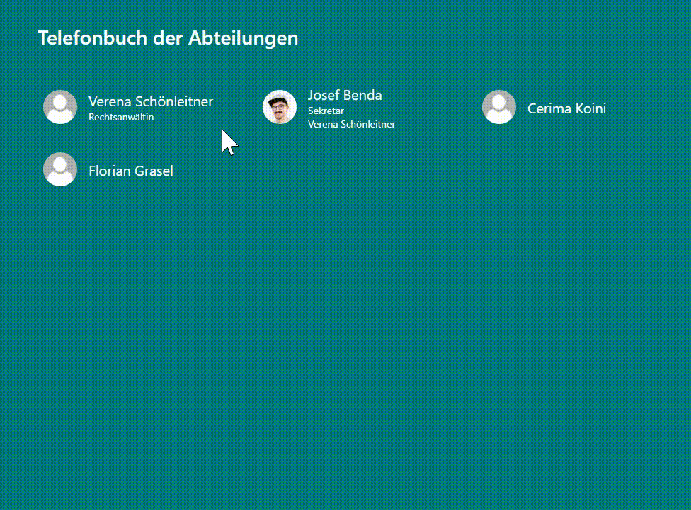 SharePoint phone directory: User information