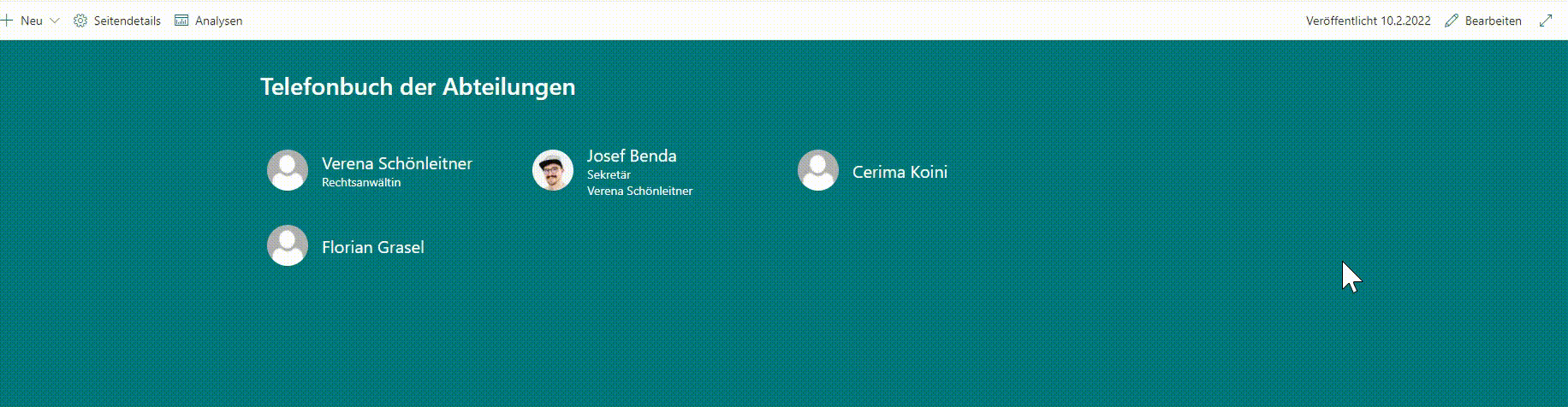 SharePoint phone directory: User sorting