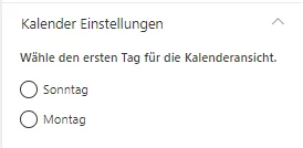 SharePoint events calendar view: settings