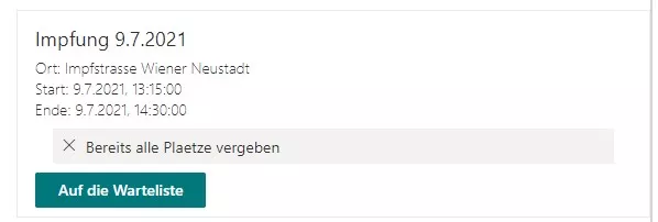 SharePoint event bookings: waitlist