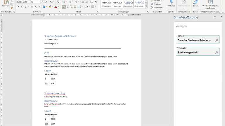 SharePoint Word template: remove data