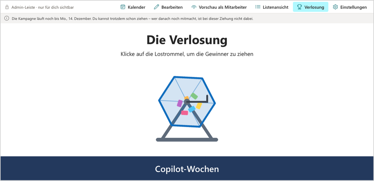 Verlosung mit der Lostrommel