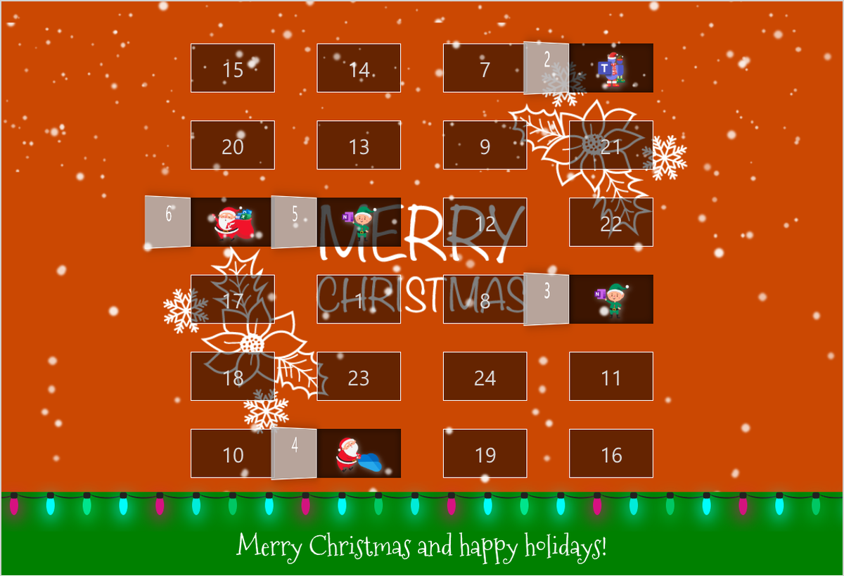 Smarter Engagement Calendar in the Christmas design as an advent calendar