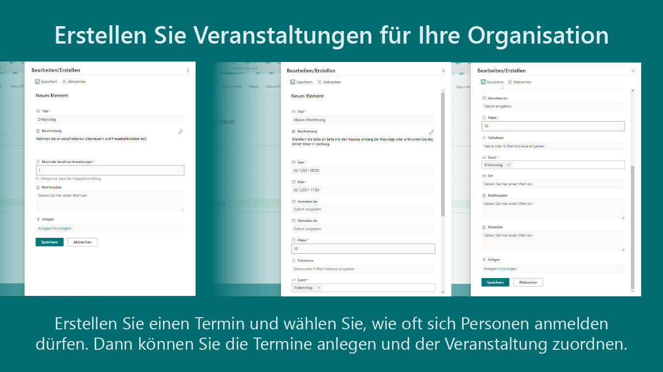 Event Booking - Events erstellen