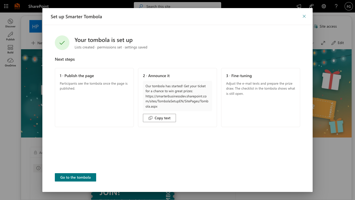 End of the setup assistant with the next steps
