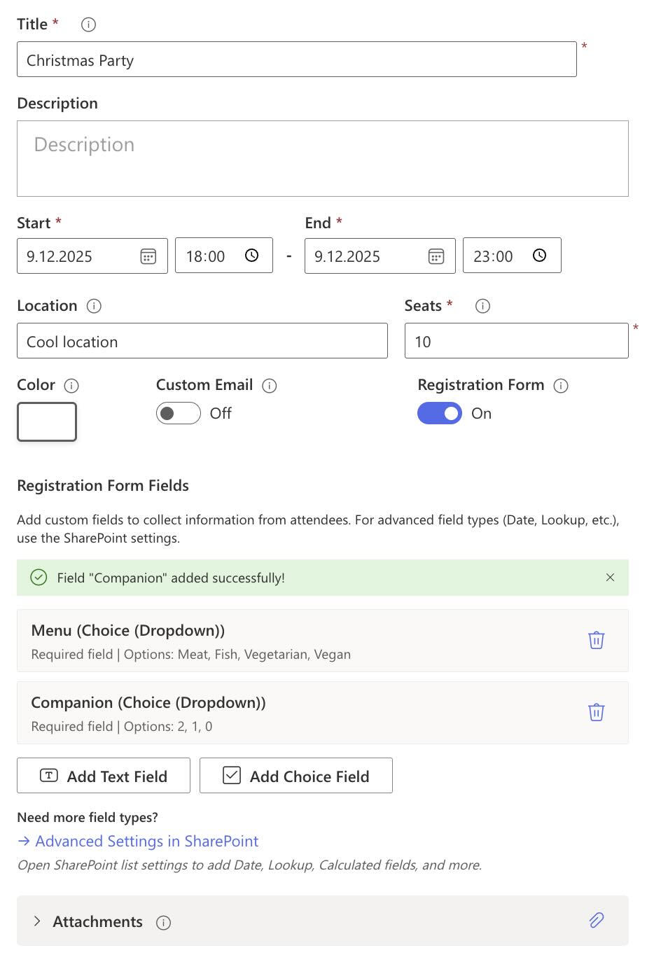 Registration Form Builder