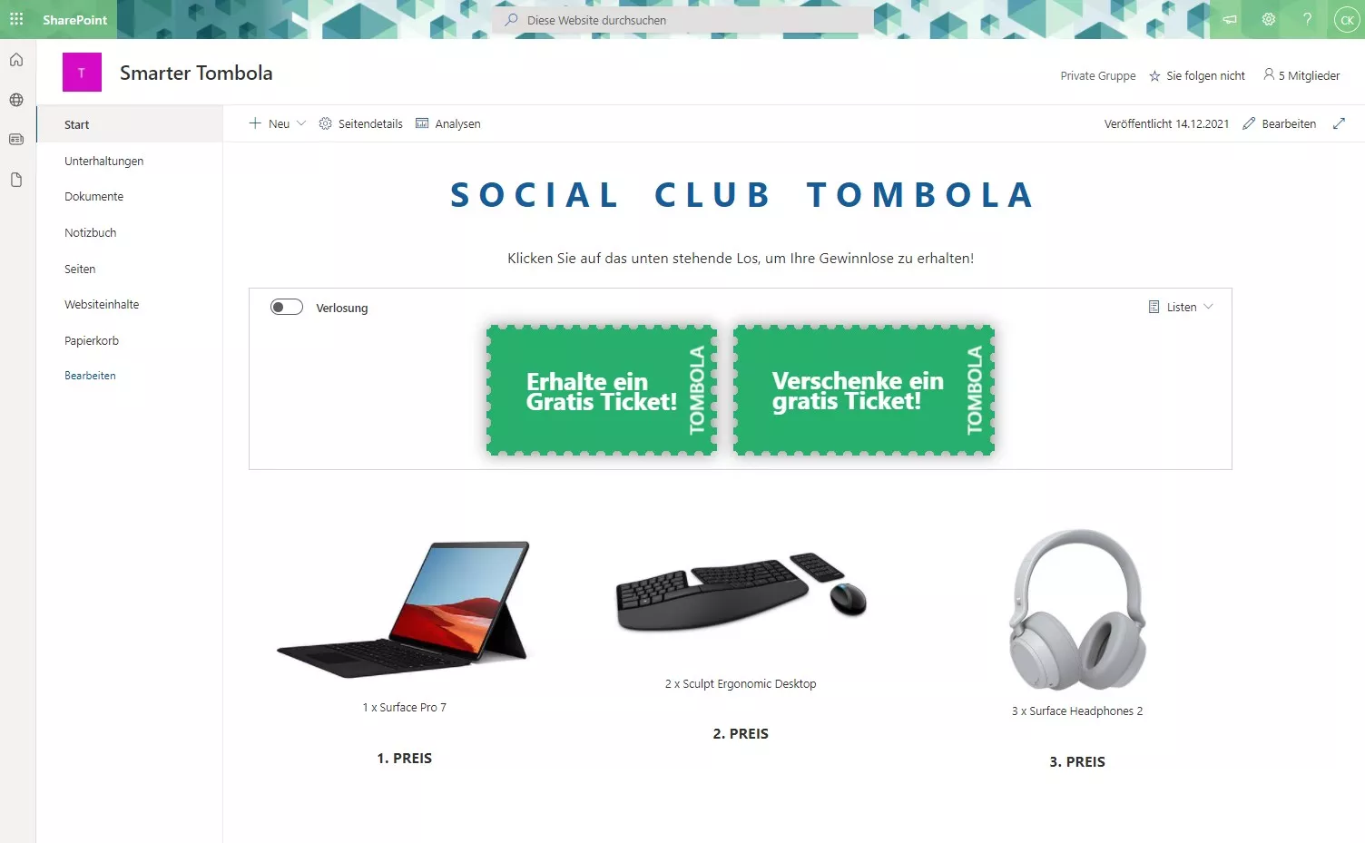 Increase social interaction in the intranet – receive and gift free tickets