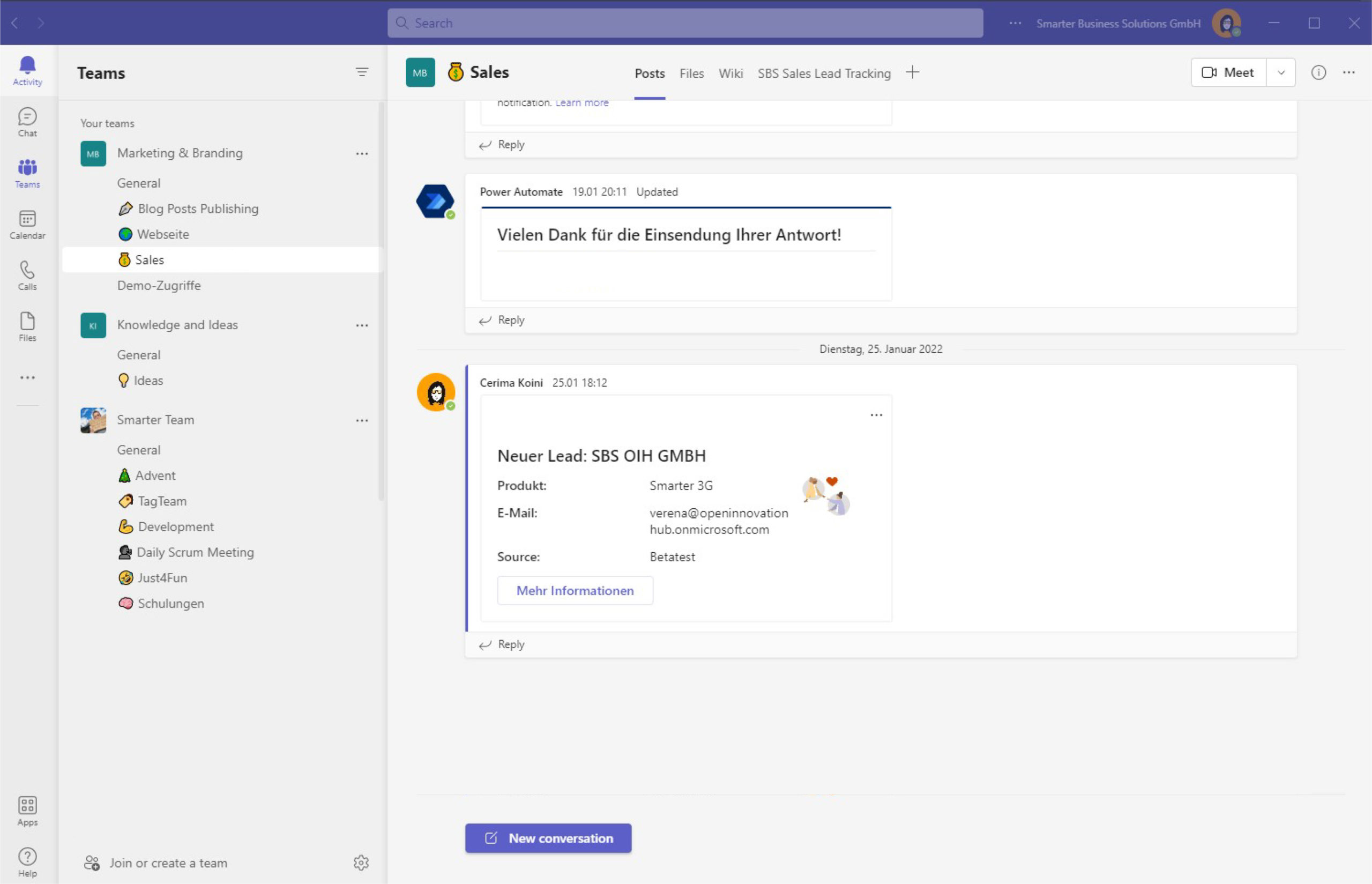Dein Team über neue Leads informieren (CRM-Automatisierung)