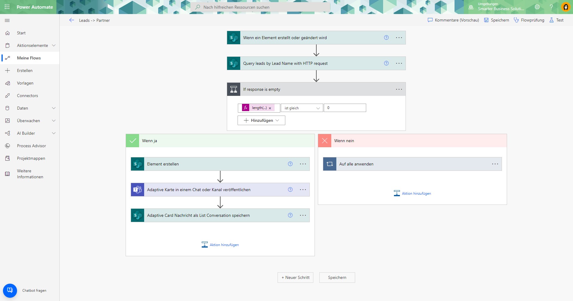 Notify your team about new leads — Power Automate flow posting an Adaptive Card to Teams
