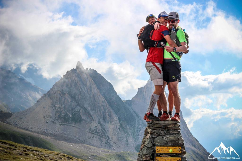 Tom Wagner, Bernd Zwinger, and Florian Grasel on the Mont Blanc trail