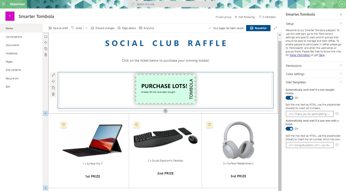 Ticket color settings