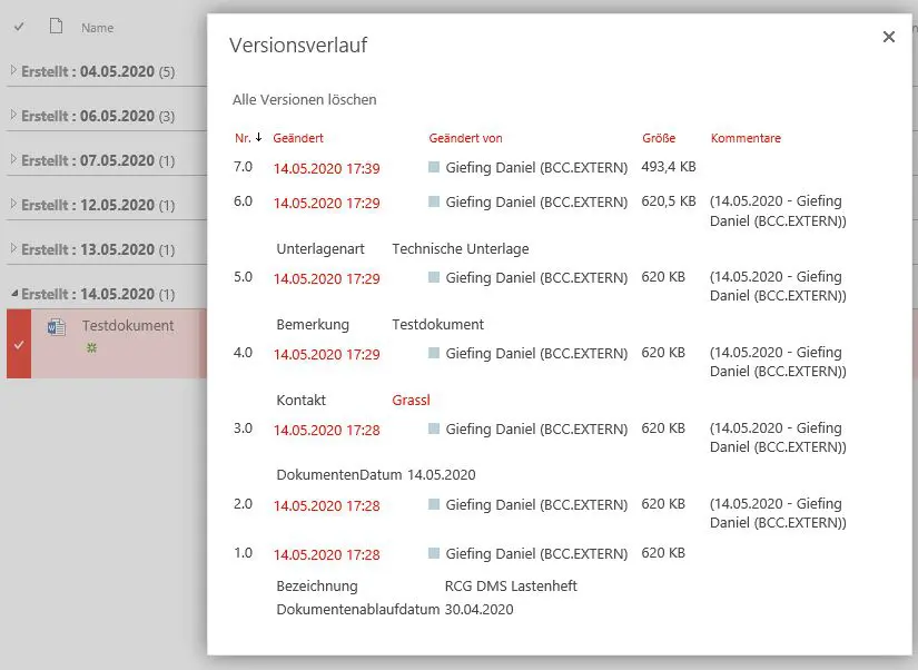 Version nach Konvertierung
