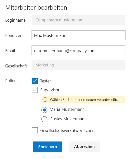 Dialog for maintaining employee data for recurring tasks