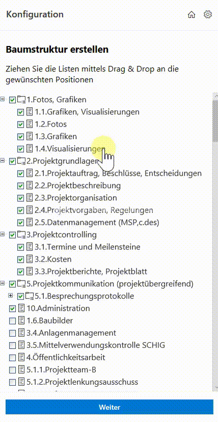 SharePoint Project Management: Tree structure for list selection