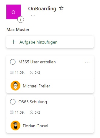 Microsoft Planner und Vorlagen Ergebnis