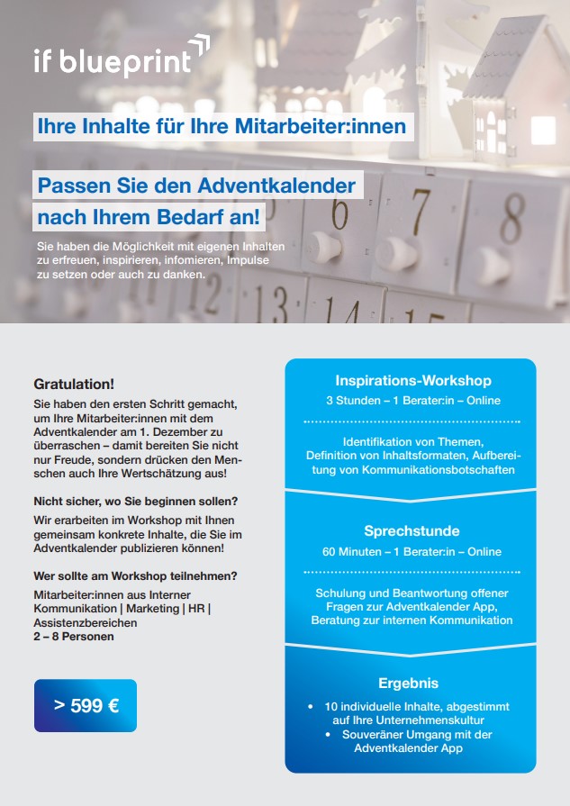 Inspirationen für Weihnachten im Unternehmen: IF-Blueprint Inspirationsworkshop